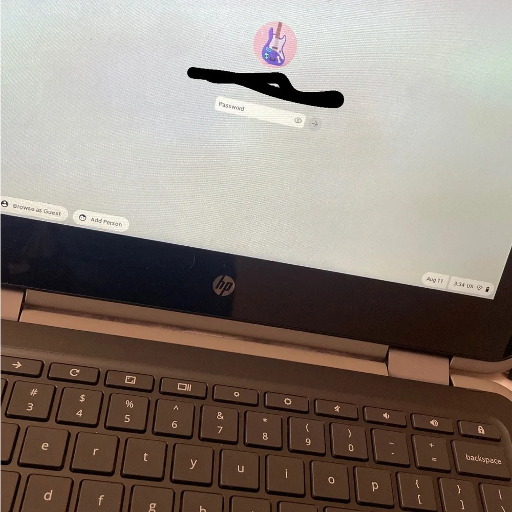 HP Laptop with Colorful Stickers